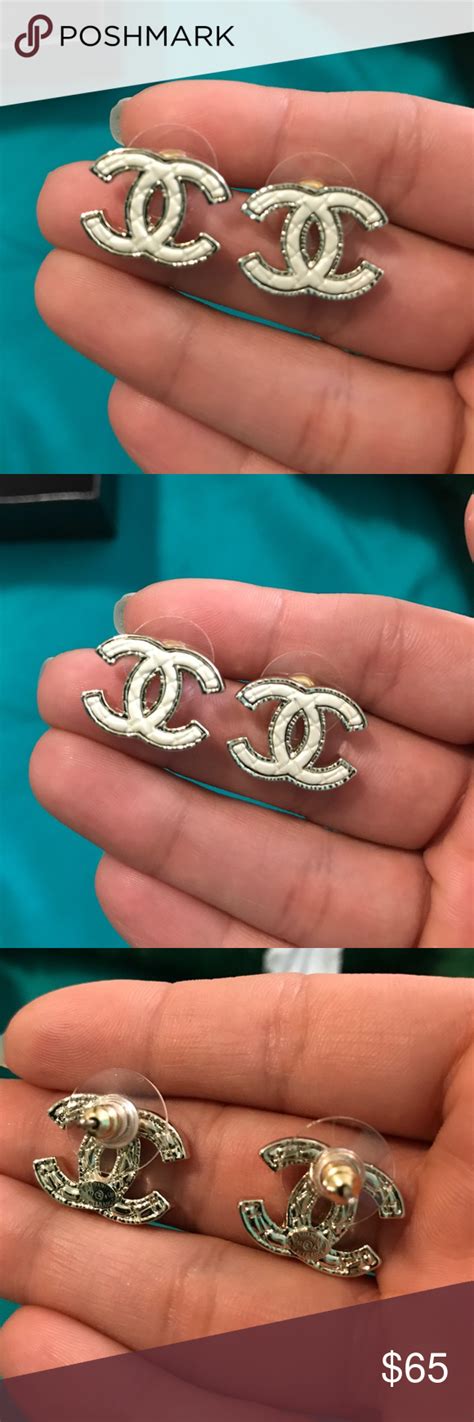 chanel earrings replica original|chanel look alike earrings.